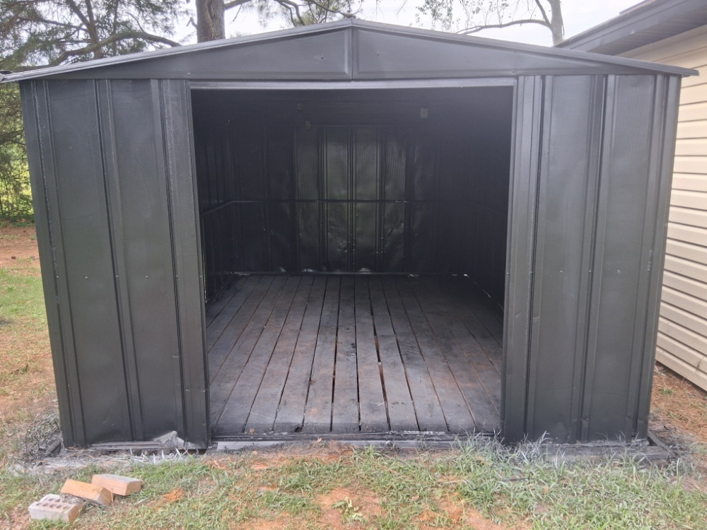 Restored matte charcoal protective metal coating finish